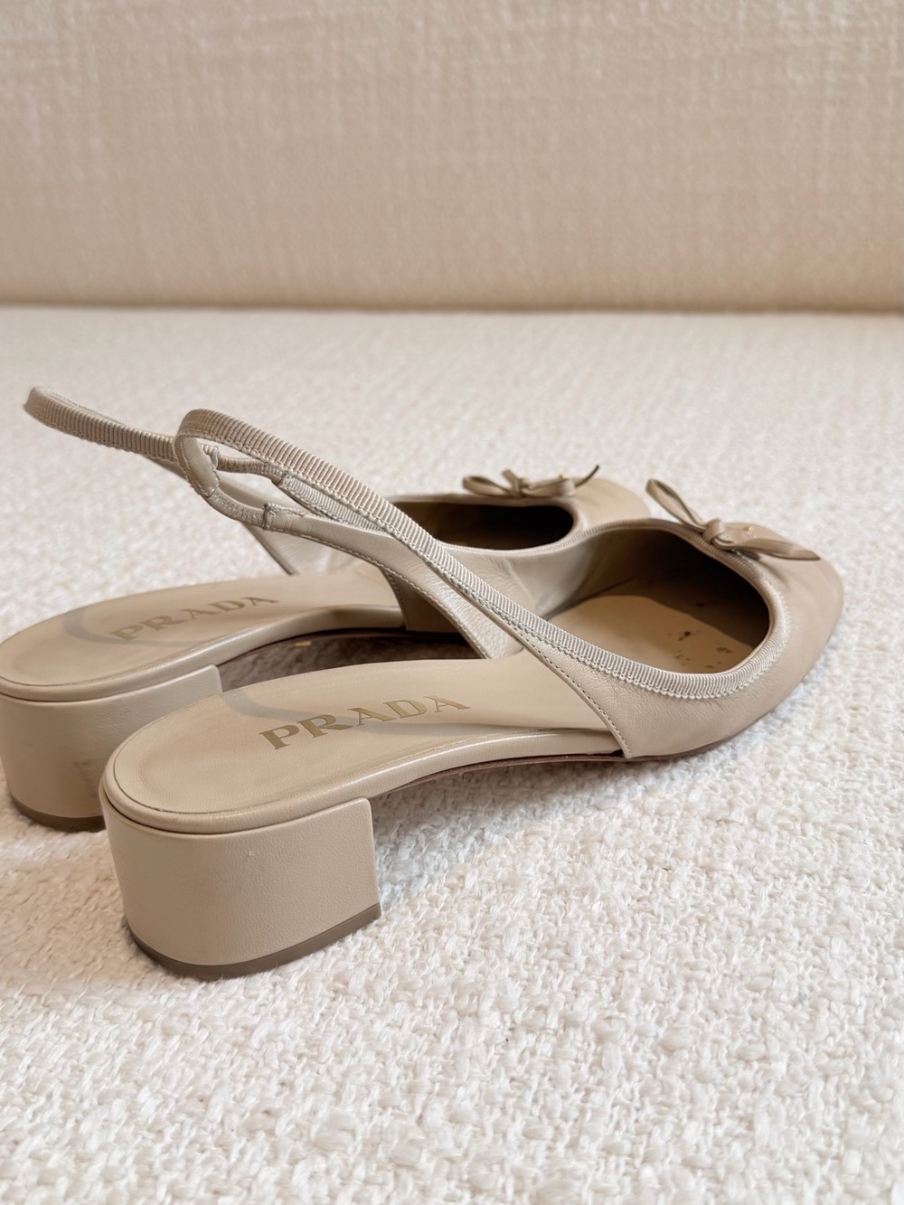 Prada Leather Slingback Pumps – Beige | Size EU 37 / US Women’s 7 | Authentic - Picture 8 of 9